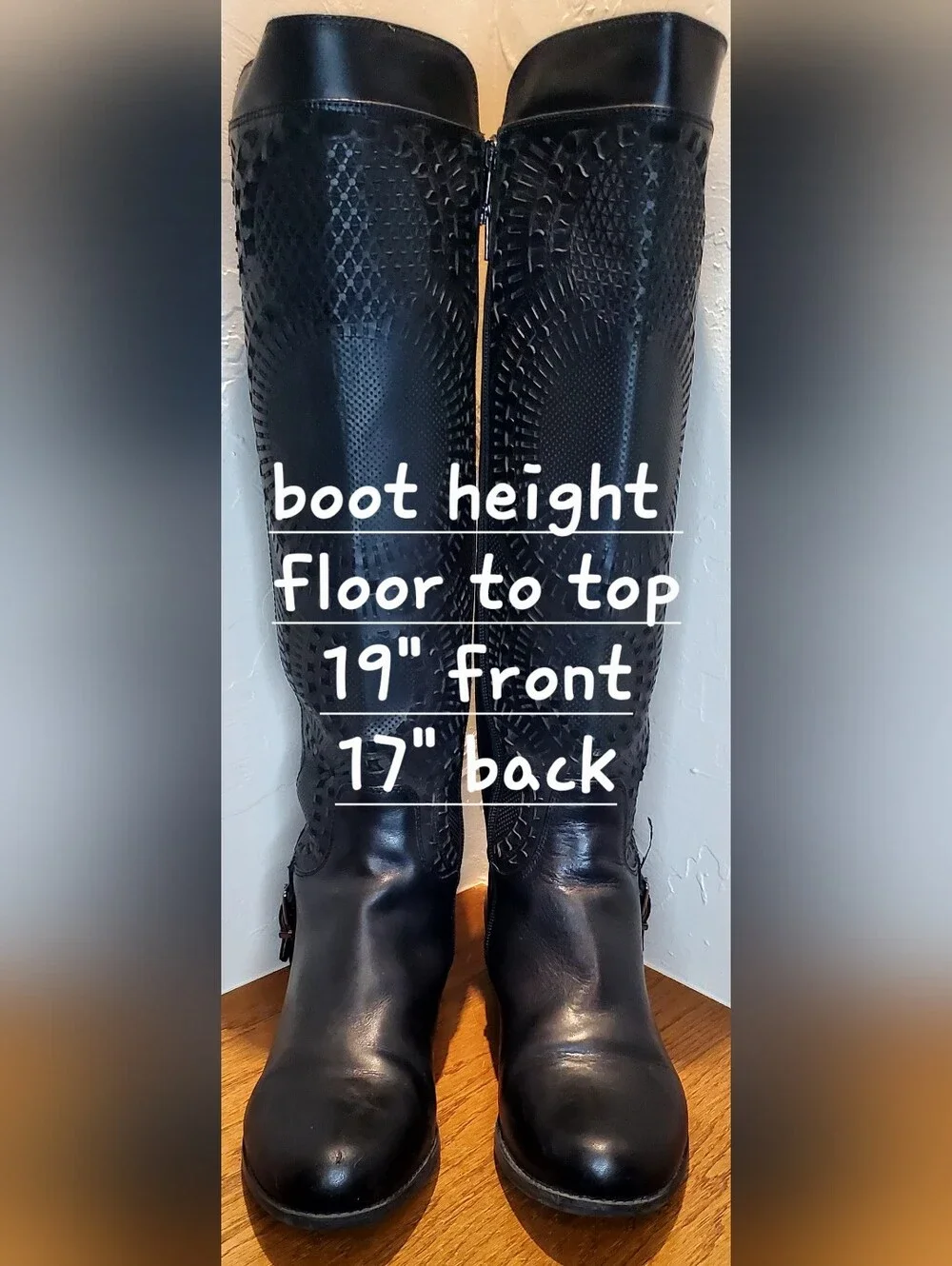 Gianni Bini Black Over-the-Knee Embossed Riding Boots Size 9.5